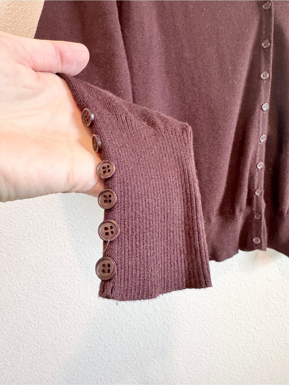 Made By Johnny Dark Academia Quiet Luxury Brown Cardigan Grandpa Core XL F22 - Picture 5 of 10